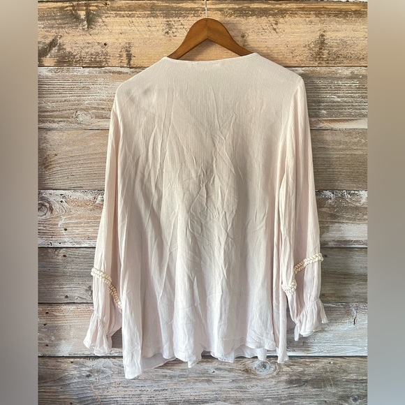 SOFT SURROUNDINGS- Clementine Beige Tassel Blouse - Picture 6 of 6